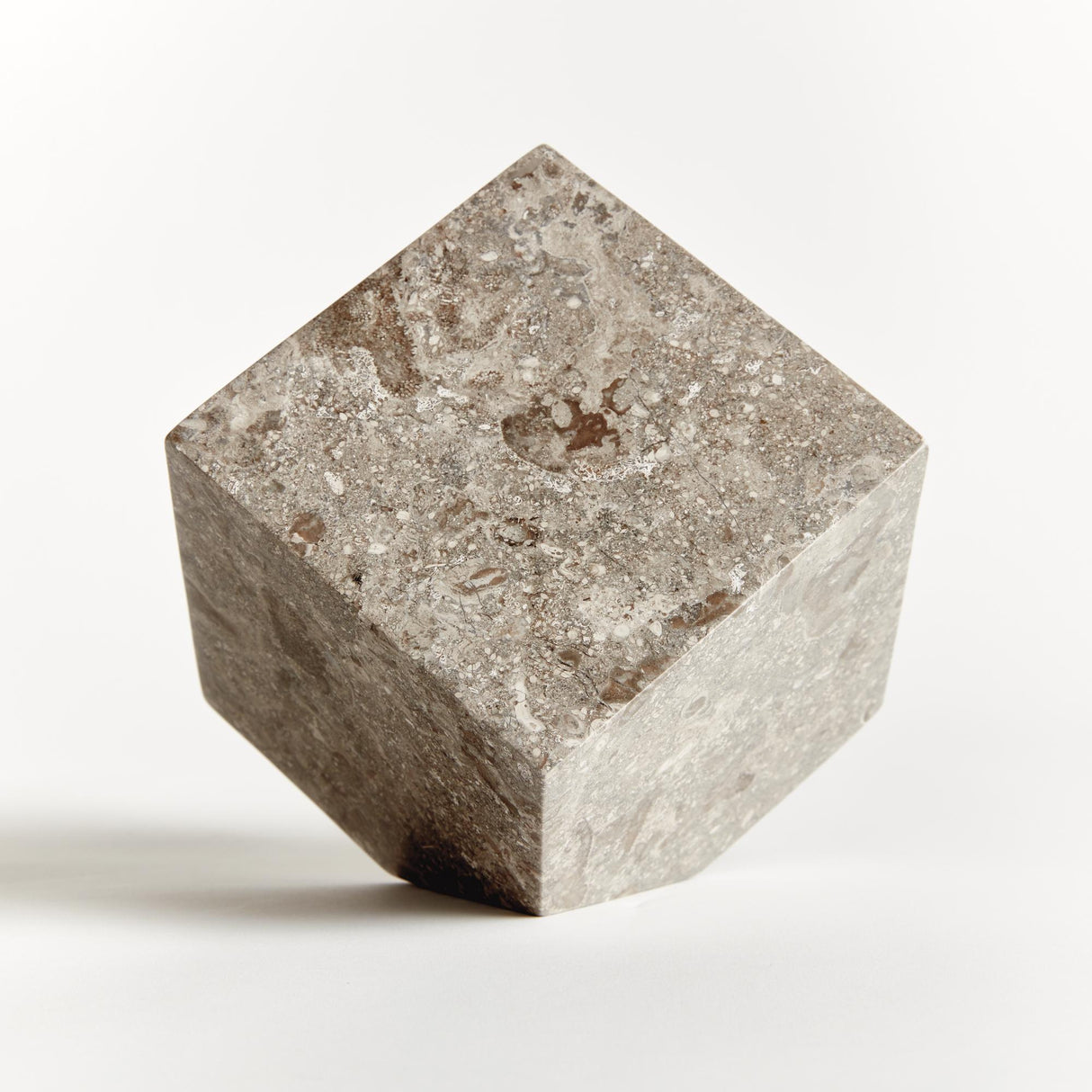 Napa Gray ABSTRACT MARBLE CUBE SCULPTURE