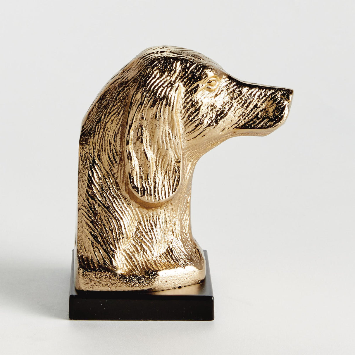 Napa Champagne Gold/black DISTINGUISHED DOG BUST SCULPTURE