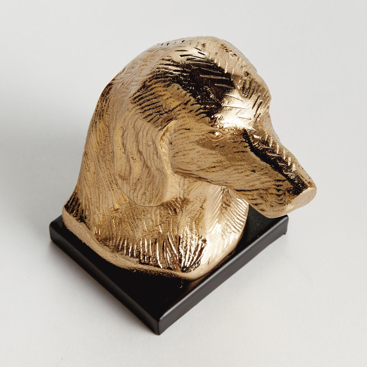 Napa Champagne Gold/black DISTINGUISHED DOG BUST SCULPTURE