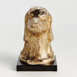 Napa Champagne Gold/black DISTINGUISHED DOG BUST SCULPTURE
