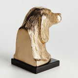Napa Champagne Gold/black DISTINGUISHED DOG BUST SCULPTURE