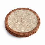 Napa Natural/rust JUTE COIL ROUND PLACEMATS, SET OF 8