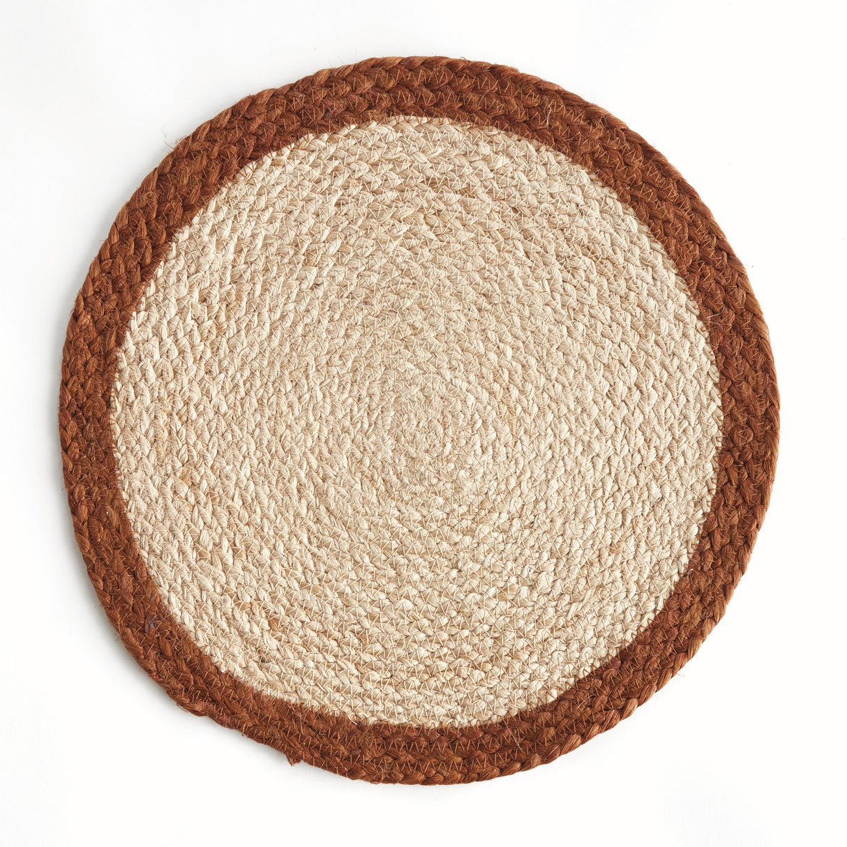 Napa Natural/rust JUTE COIL ROUND PLACEMATS, SET OF 8