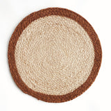 Napa Natural/rust JUTE COIL ROUND PLACEMATS, SET OF 8