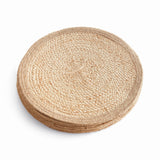 Napa Natural/taupe JUTE COIL ROUND PLACEMATS, SET OF 8