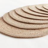 Napa Natural/taupe JUTE COIL ROUND PLACEMATS, SET OF 8