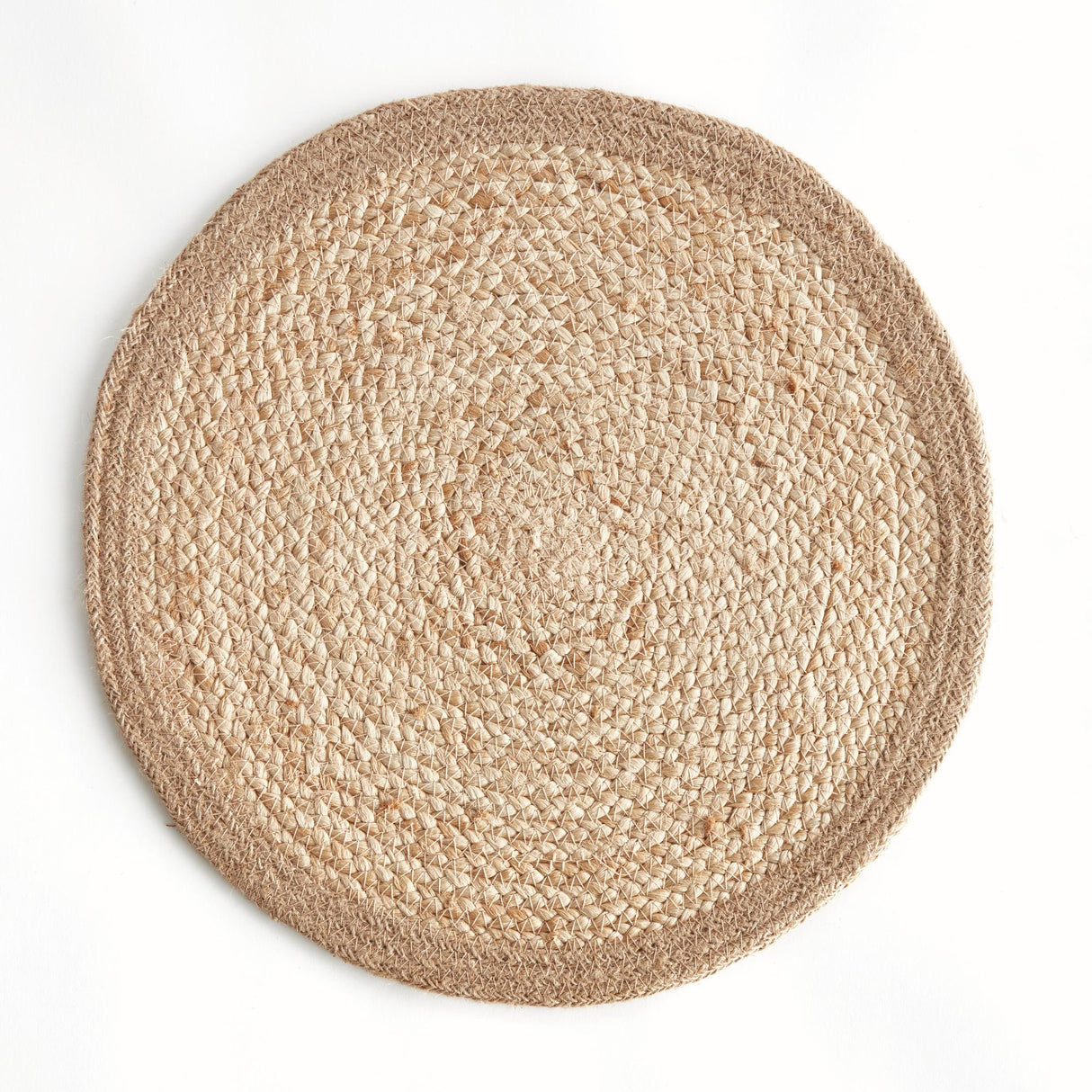 Napa Natural/taupe JUTE COIL ROUND PLACEMATS, SET OF 8