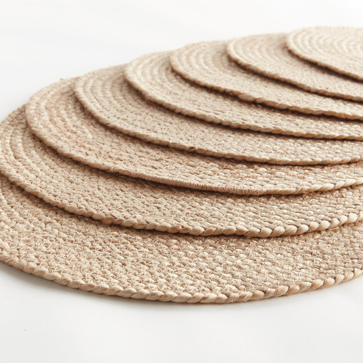 Napa Natural JUTE COIL ROUND PLACEMATS, SET OF 8