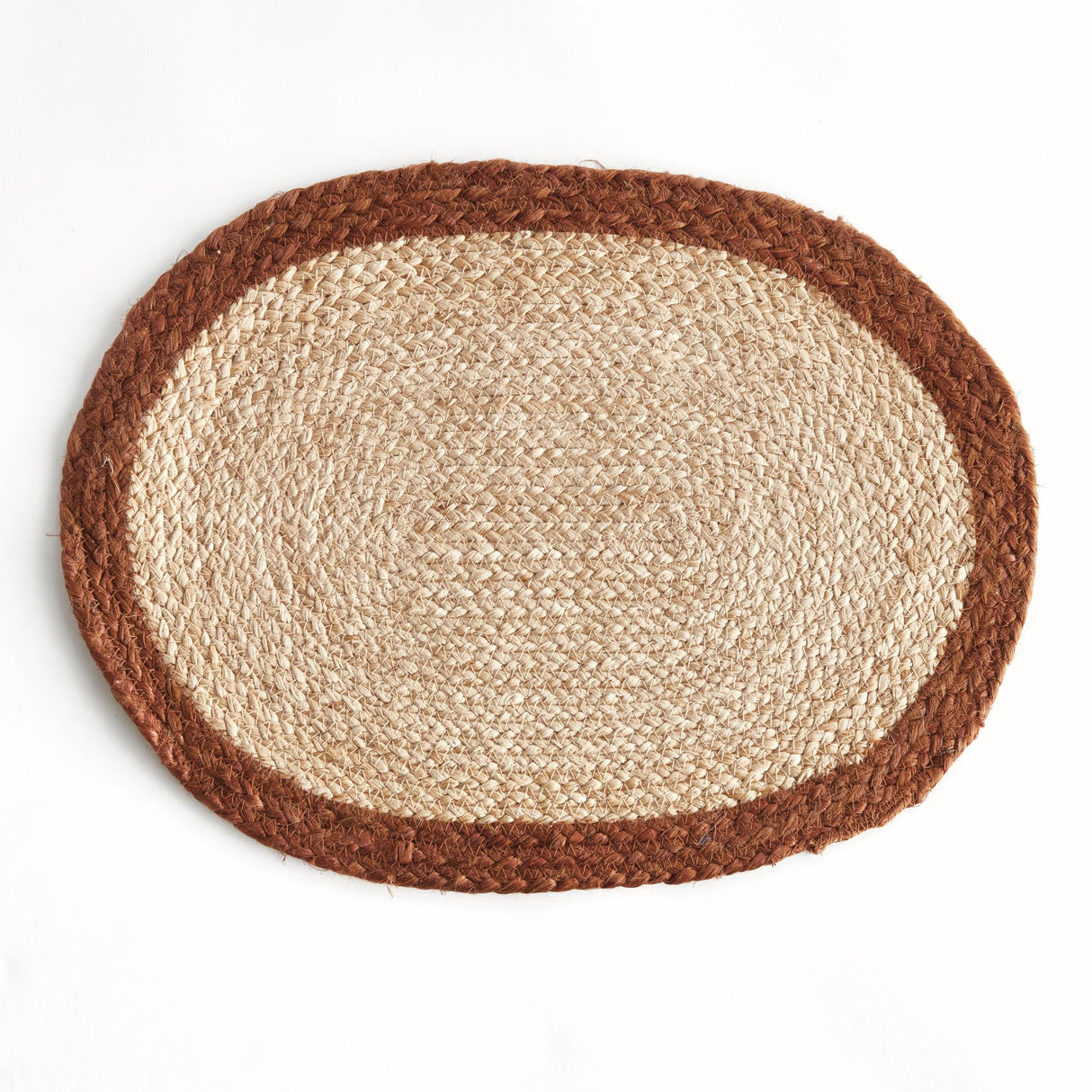 Napa Natural/rust JUTE COIL OVAL PLACEMATS, SET OF 8