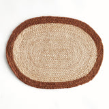 Napa Natural/rust JUTE COIL OVAL PLACEMATS, SET OF 8