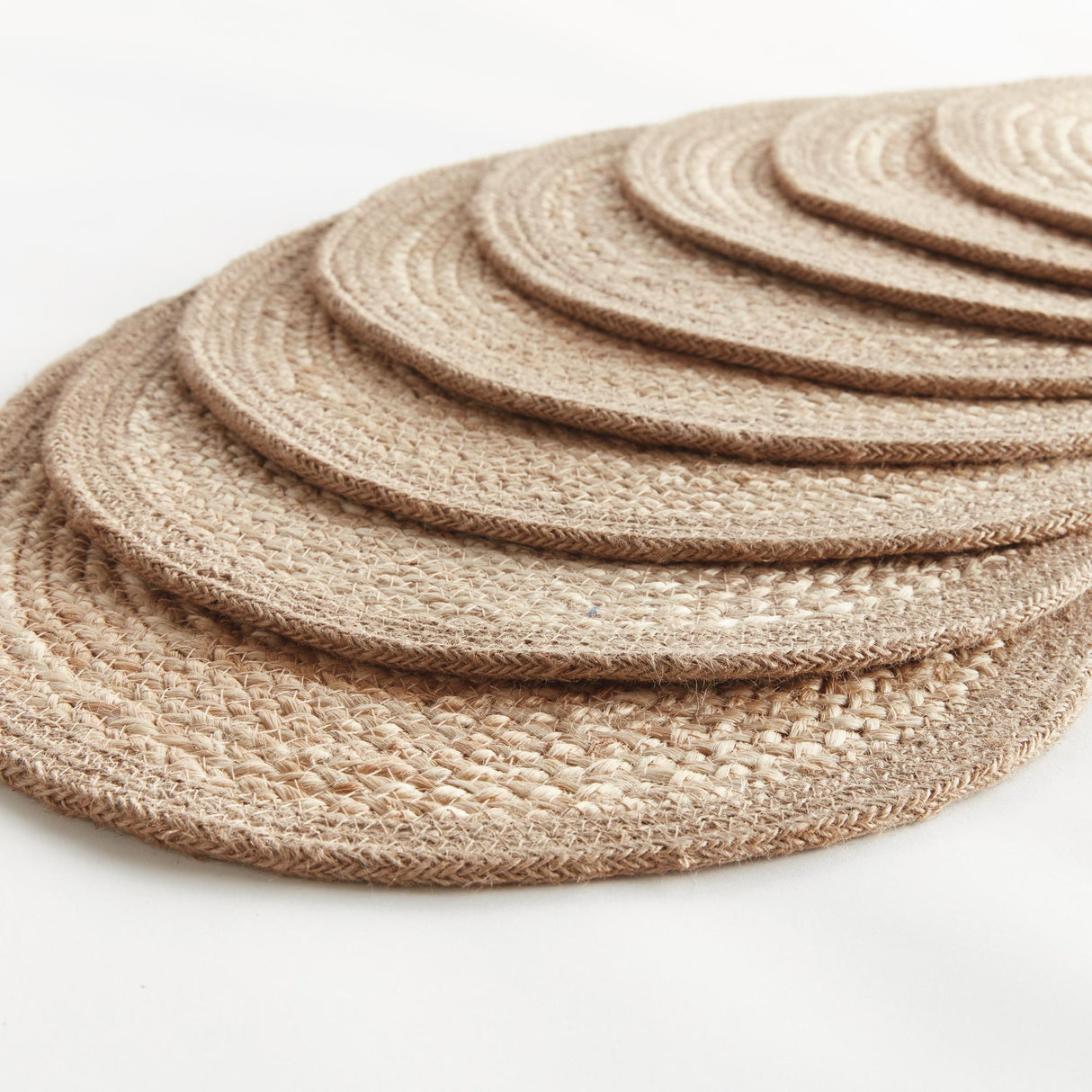 Napa Natural/taupe JUTE COIL OVAL PLACEMATS, SET OF 8