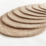 Napa Natural/taupe JUTE COIL OVAL PLACEMATS, SET OF 8