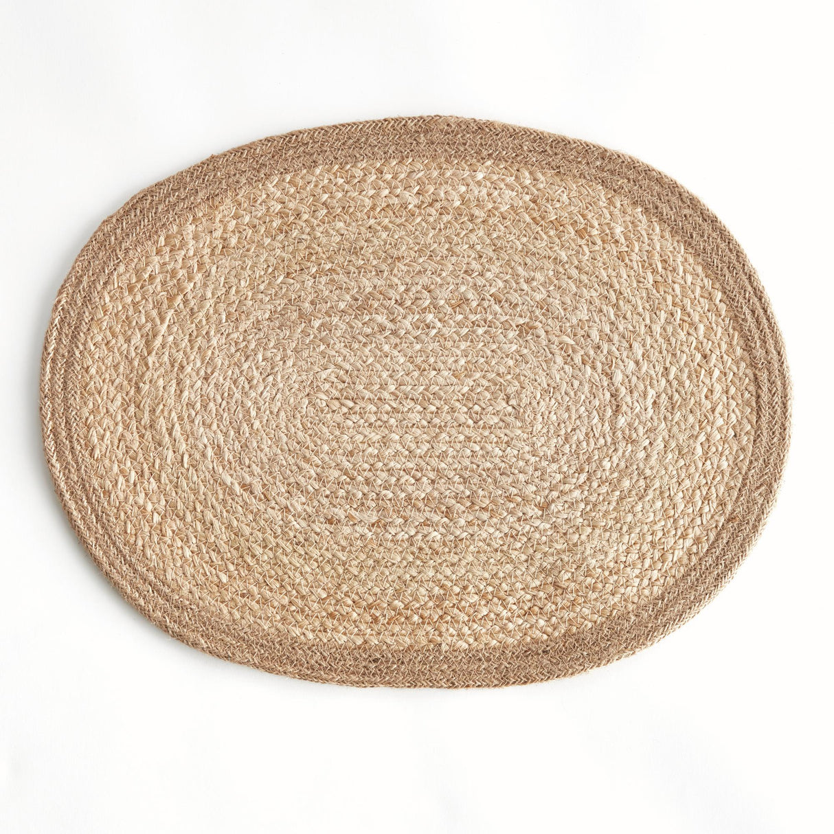 Napa Natural/taupe JUTE COIL OVAL PLACEMATS, SET OF 8