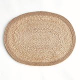 Napa Natural/taupe JUTE COIL OVAL PLACEMATS, SET OF 8