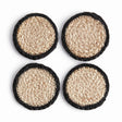 Napa Natural/black JUTE COASTERS, SET OF 4
