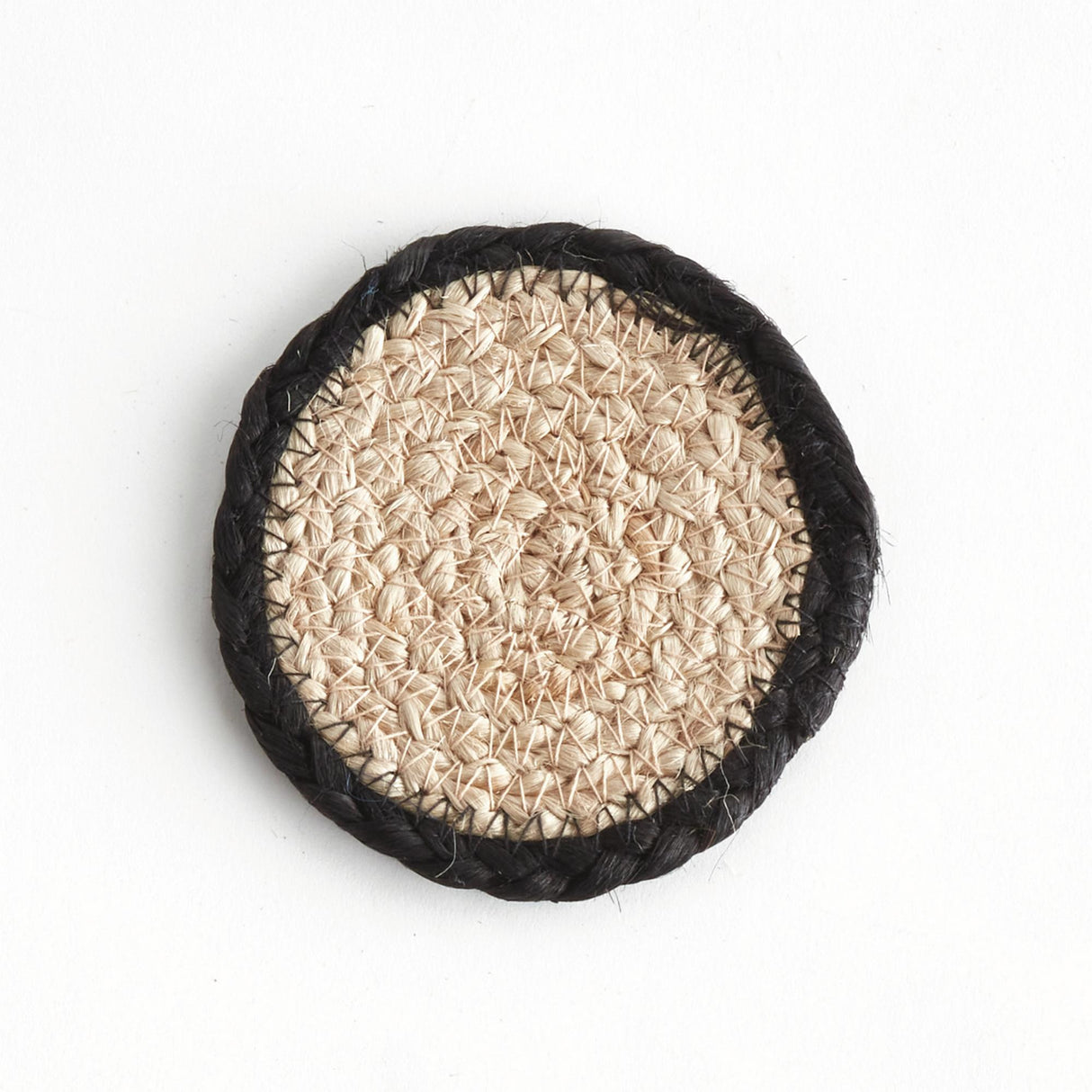 Napa Natural/black JUTE COASTERS, SET OF 4