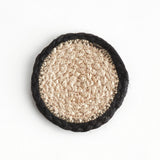 Napa Natural/black JUTE COASTERS, SET OF 4
