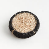 Napa Natural/black JUTE COASTERS, SET OF 4