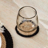 Napa Natural/black JUTE COASTERS, SET OF 4
