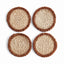 Napa Natural/rust JUTE COASTERS, SET OF 4