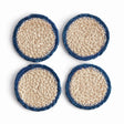 Napa Natural/navy JUTE COASTERS, SET OF 4