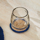 Napa Natural/navy JUTE COASTERS, SET OF 4