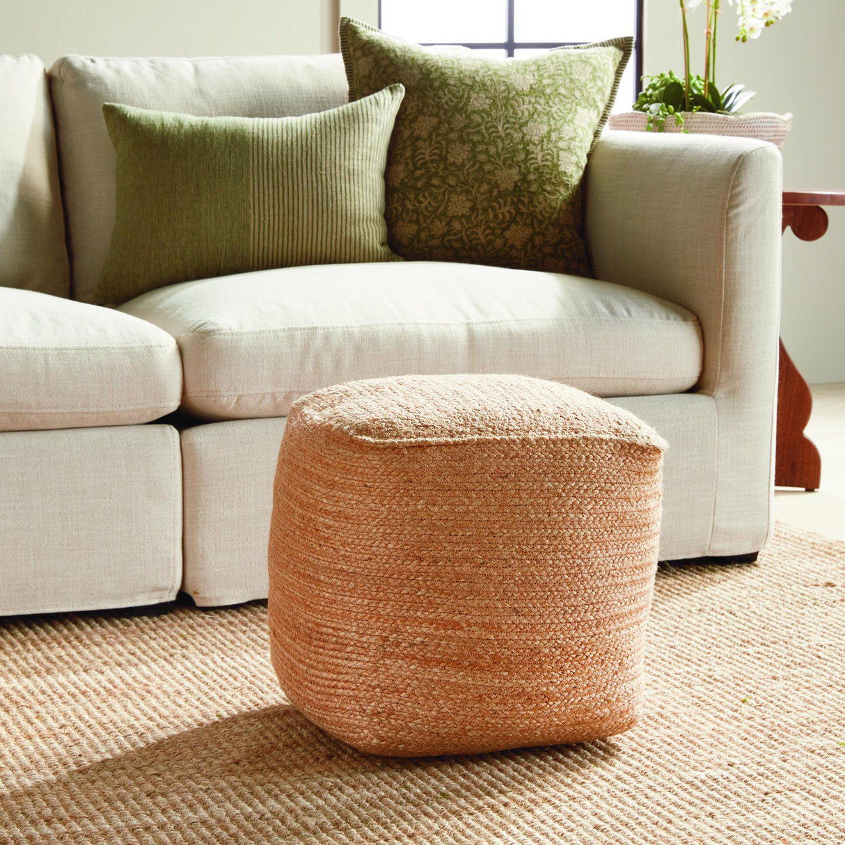 Napa Natural JUTE SQUARE POUF
