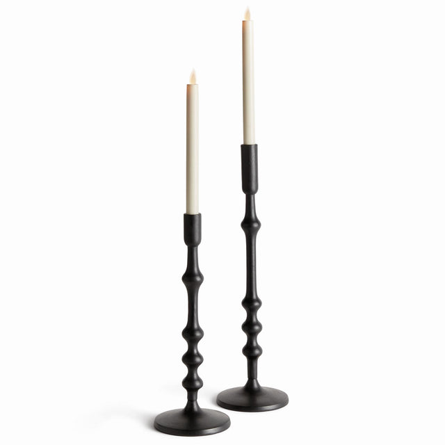 Napa Black NICHOLAS TAPER HOLDERS, SET OF 2