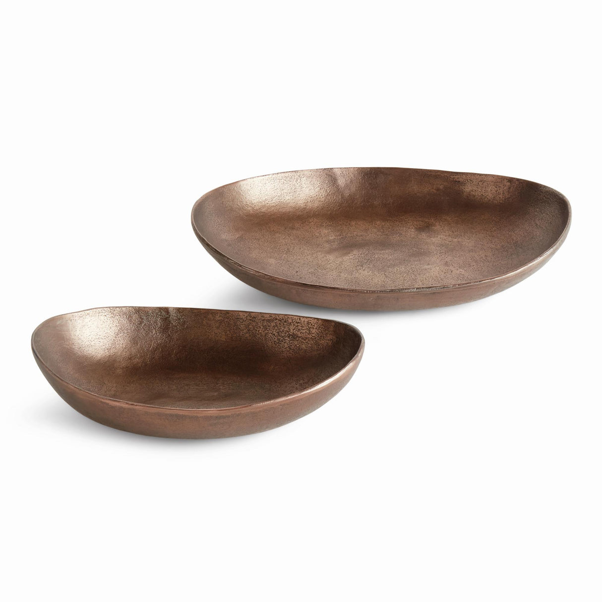 Napa Brown JANAE OVAL DECORATIVE BOWLS, SET OF 2