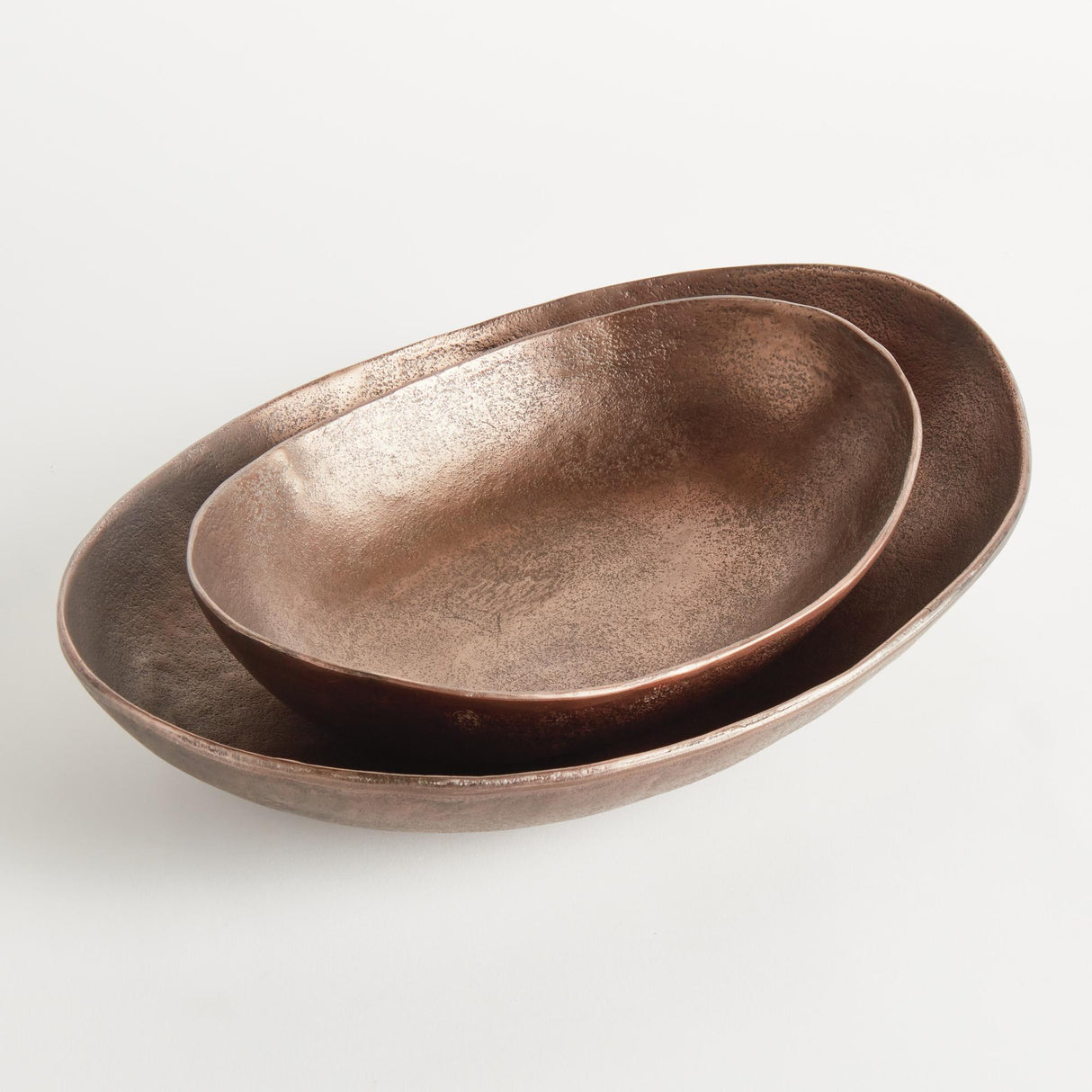 Napa Brown JANAE OVAL DECORATIVE BOWLS, SET OF 2
