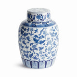 Napa Blue and White BARCLAY BUTERA DYNASTY BLOSSOM LIDDED JAR