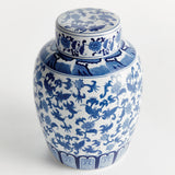 Napa Blue and White BARCLAY BUTERA DYNASTY BLOSSOM LIDDED JAR