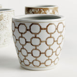 Napa Brown and white PROVINCE POTS, SET OF 4