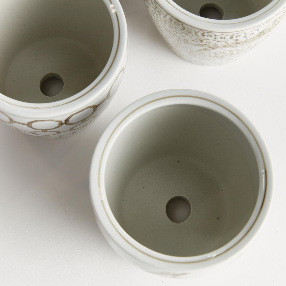 Napa Brown and white PROVINCE POTS, SET OF 4