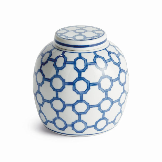 Napa Blue and white BB DYNASTY LINK LIDDED JAR