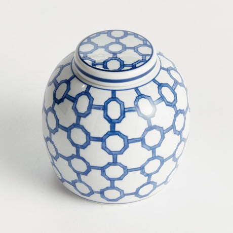 Napa Blue and white BB DYNASTY LINK LIDDED JAR