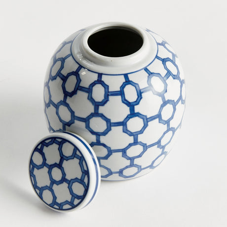 Napa Blue and white BB DYNASTY LINK LIDDED JAR