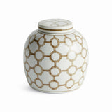 Napa Brown and white PROVINCE LINK LIDDED JAR