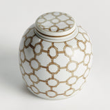 Napa Brown and white PROVINCE LINK LIDDED JAR
