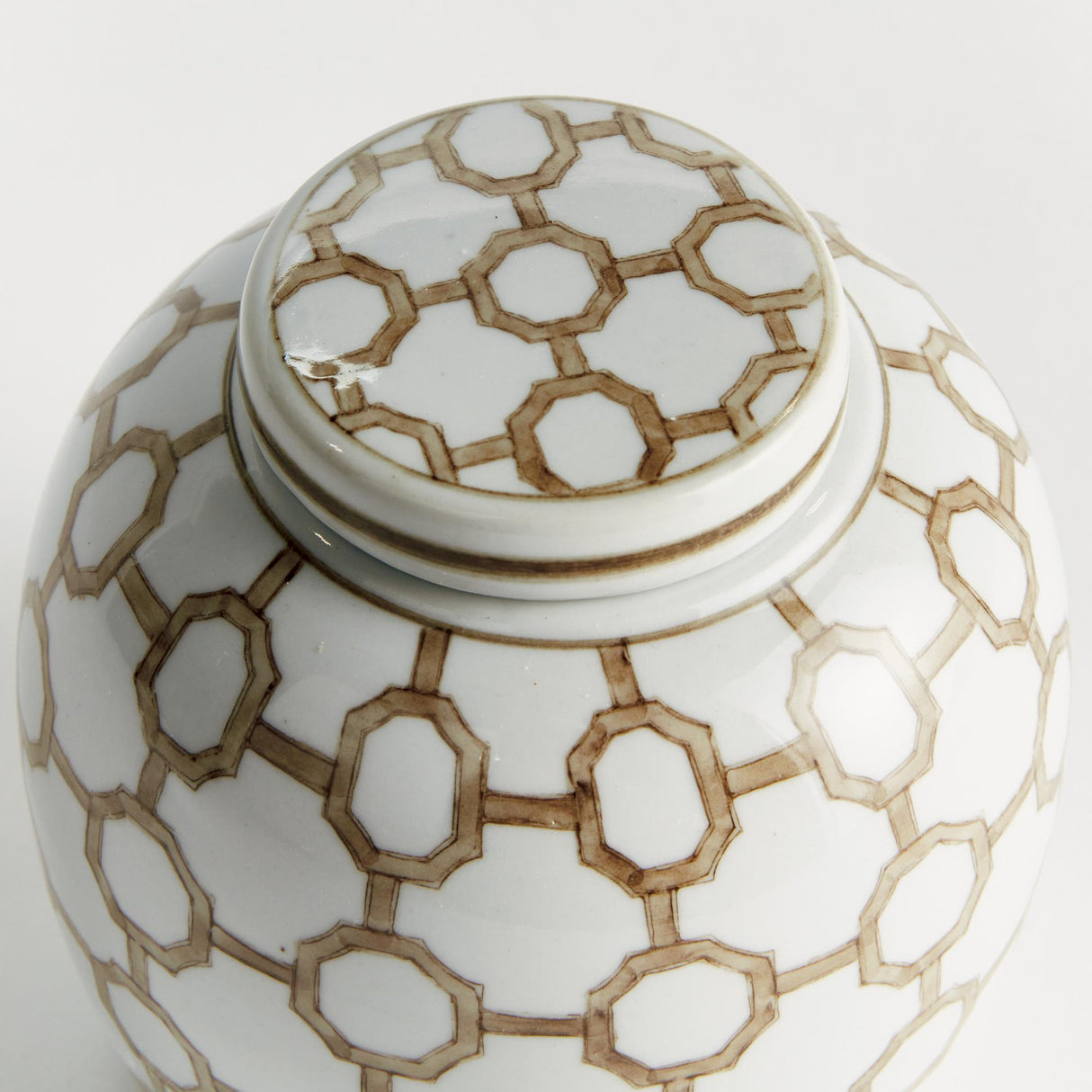 Napa Brown and white PROVINCE LINK LIDDED JAR