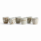 Napa Brown and white PROVINCE MINI FLOWER POTS, SET OF 6