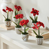 Napa Brown and white PROVINCE MINI FLOWER POTS, SET OF 6