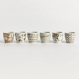 Napa Brown and white PROVINCE MINI FLOWER POTS, SET OF 6