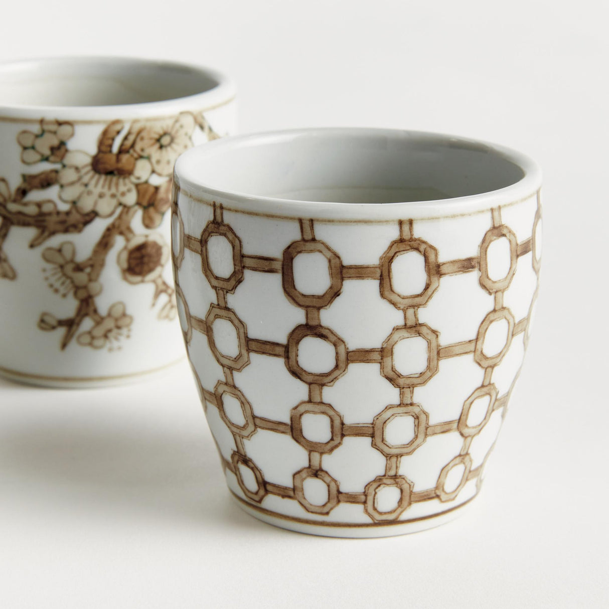 Napa Brown and white PROVINCE MINI FLOWER POTS, SET OF 6