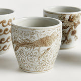 Napa Brown and white PROVINCE MINI FLOWER POTS, SET OF 6