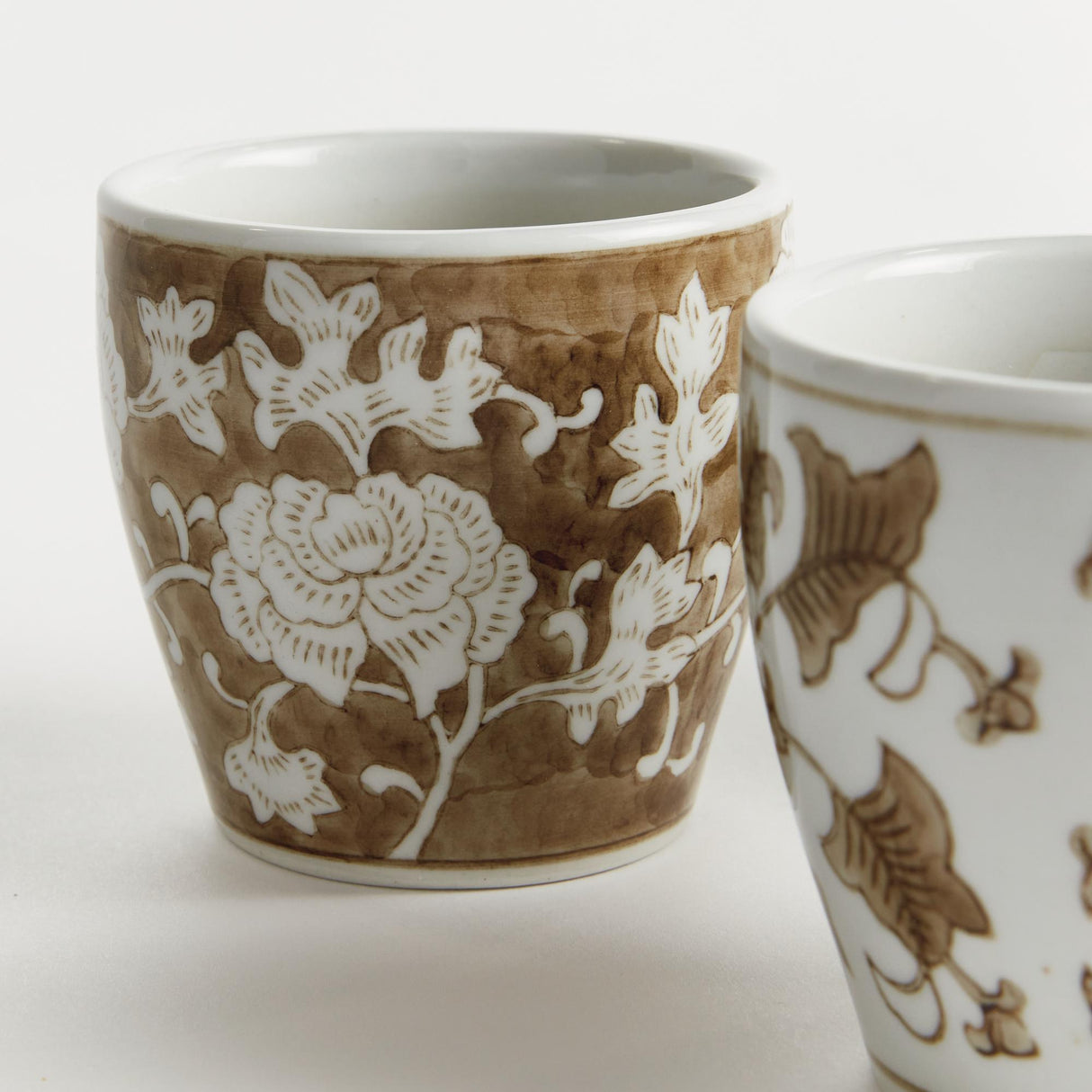 Napa Brown and white PROVINCE MINI FLOWER POTS, SET OF 6