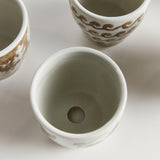 Napa Brown and white PROVINCE MINI FLOWER POTS, SET OF 6