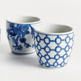 Napa Blue and white BARCLAY BUTERA DYNASTY MINI FLOWER POTS, SET OF 6