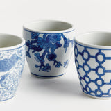 Napa Blue and white BARCLAY BUTERA DYNASTY MINI FLOWER POTS, SET OF 6