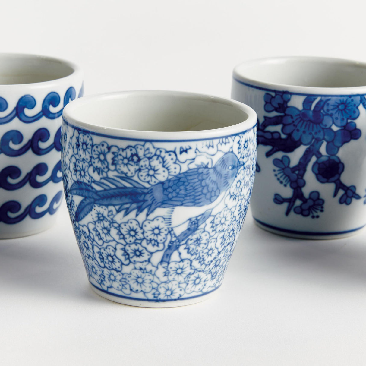 Napa Blue and white BARCLAY BUTERA DYNASTY MINI FLOWER POTS, SET OF 6